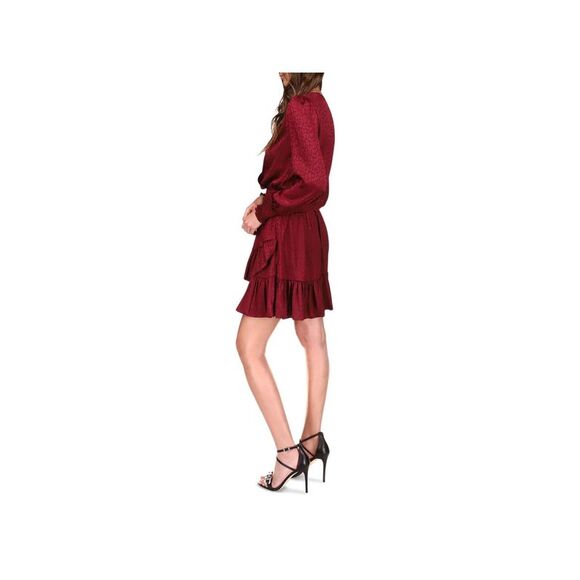 MICHAEL MICHAEL KORS Womens Burgundy Cuffed Pull-on Style Long Sleeve Dress XL - Picture 3 of 3